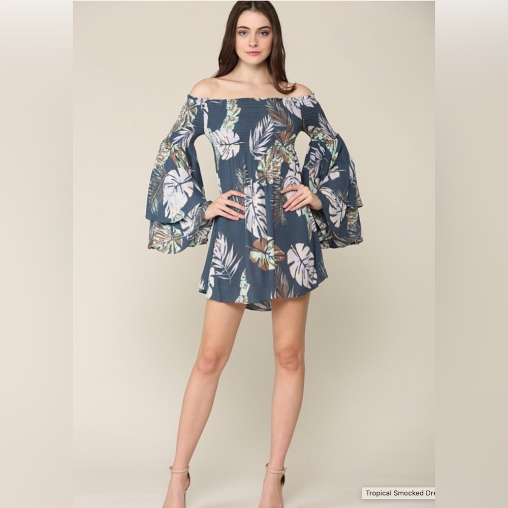 Illa illa vici smocked off the shoulder dress - Picture 5 of 12